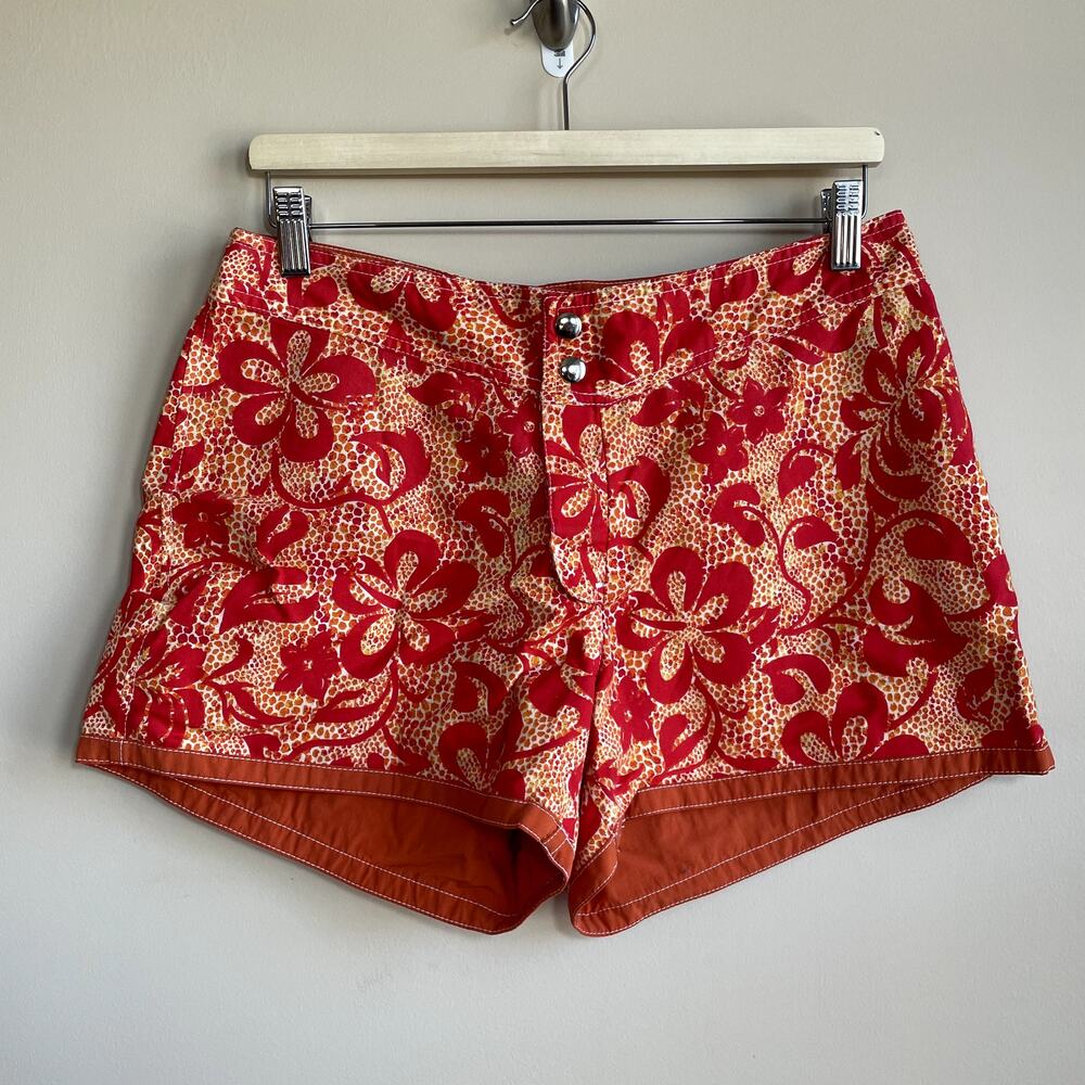 Big Flirt orange red reversable betty micro shorts summer beach swim women's M